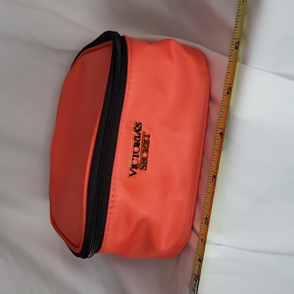 Victoria's Secret Handbags - Victorias Secret Cosmetic bag neon orange rectangle makeup bag 5" read